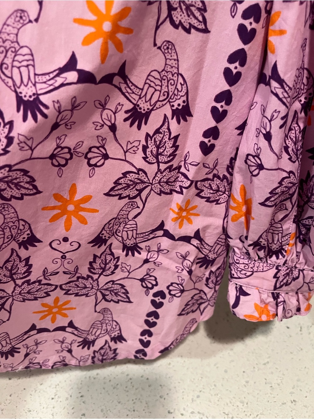 Oliphant Hummingbird Ruffle Blouse- XS - Picture 4 of 10
